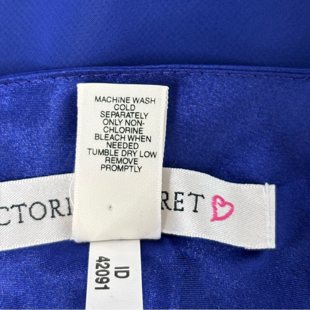 Victoria's Secret Royal Blue Satin Chiffon Coquette Babydoll Bow Nightie Small - Picture 6 of 9